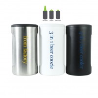 All In One 12OZ 4 In 1 Vacuum Insulated Stainless Steel Drink Can Chicken Cooler Double Wall Bottle 3 In 1 Insulated Beer Holder