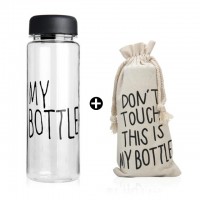 17oz 500ml custom logo printing water bottle clear plastic water bottle with pouch