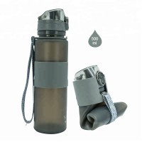 Food Grade Camping Water Bottles Collapsible Bicycle Drink Silicone Foldable bottled water 500ml