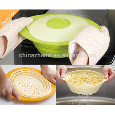 3 in One Collapsible Silicone Steam Cooker for Microwave