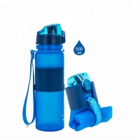 One Touch 650ml/22oz 500ml/16oz 350ml/12oz 3 Different Lid Platinum Silicone Foldable Water Bottle